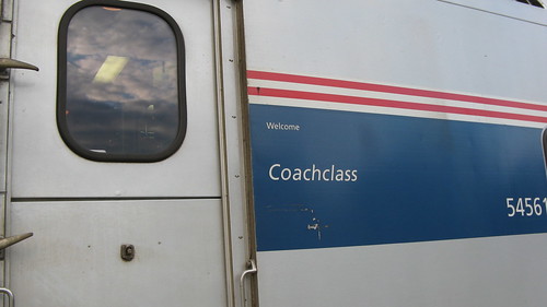 Amtrak Coach Class markings on a Horizon fleet coach. Glenview Illinois USA. Tuesday, May 8th, 2012. by Eddie from Chicago