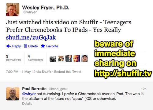 Beware of immediate sharing on Shuffler.tv