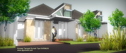 Konsep 3D Desain rumah tipe KARIMUN