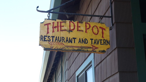 Sign at THE DEPOT, in Oneonta, NY by JuneNY