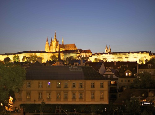 Prague at night - Prague Castle and St. Vitus Cathedral. by talalbakr25
