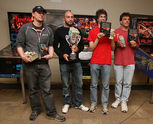 NW Pinball Championship winners (left to right): Cayle, Daniele, Robert, Lyman