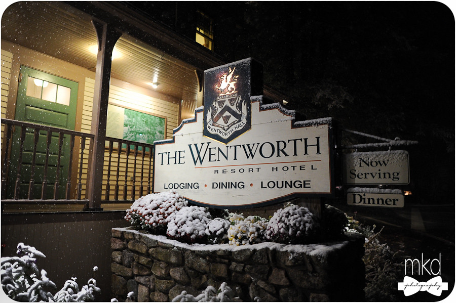 The Wentworth Hotel Sign - First snow fall