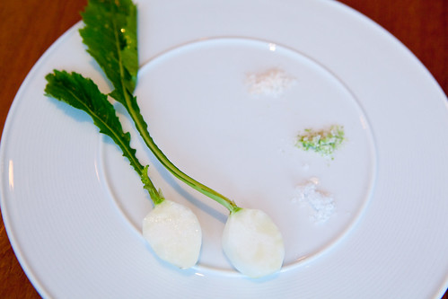 Course 6: Baby turnips with 3 types of salt