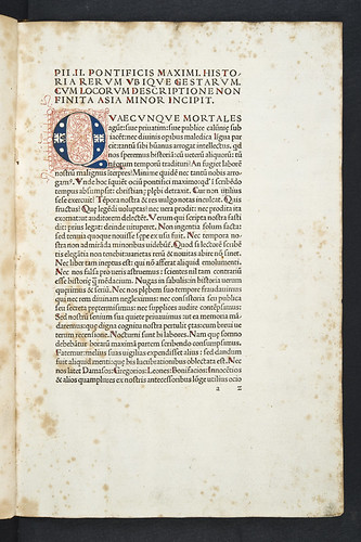 Penwork initial in Pius II, Pont. Max.: Historia rerum ubique gestarum