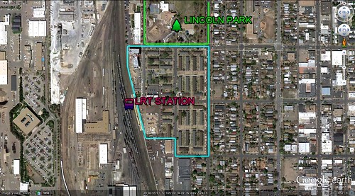 South Lincoln redevelopment area (via Google Earth)