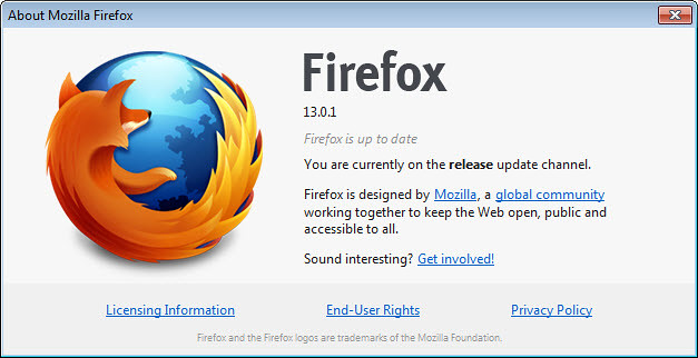 Firefox 13.0.1