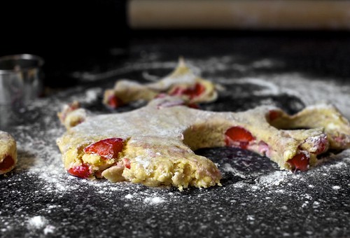 strawberry-specked dough