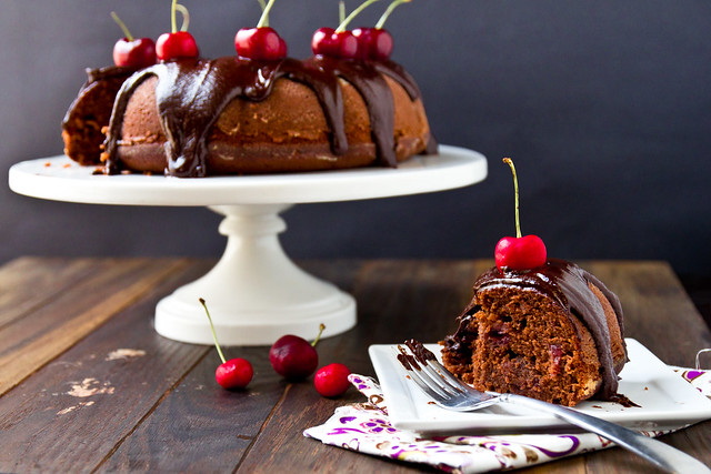 Roasted Cherry Chocolate Cake