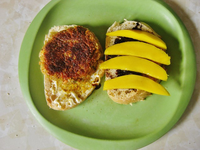 Chickpea Burger and Mango