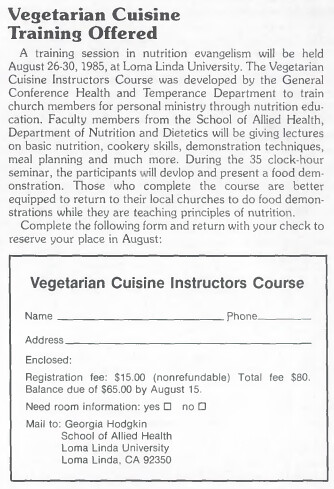 Vegetarian Cuisine Training Offered