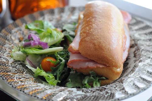 Ham Brioche Sandwich with Salad at Carpenter and Cook