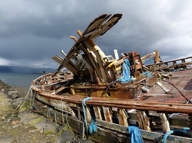 27066 - Ruined boats at Salen, Isle of Mull