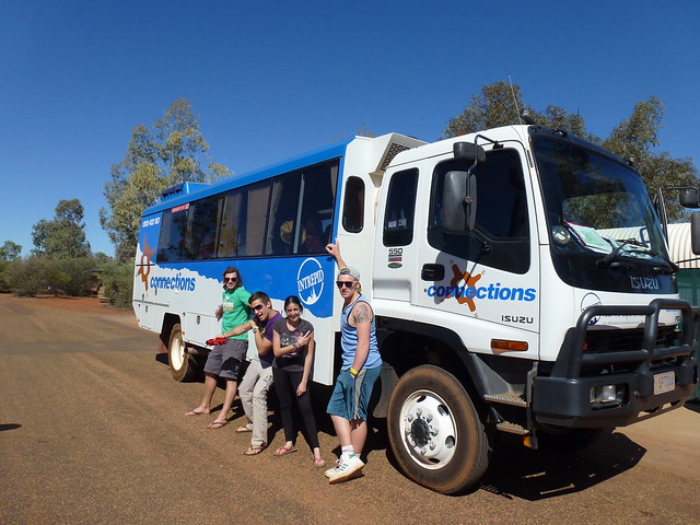 The Big Outback Adventure winners with the Intrepid bus