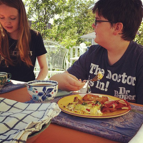 love listening to their discussions over breakfast #rituals #familymeals #breakfast #unschooling