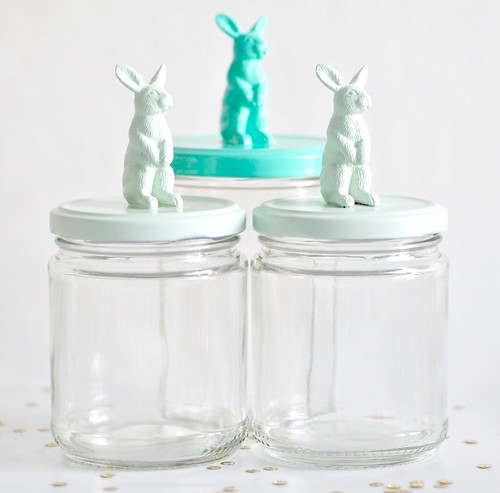 Aqua bunny jars