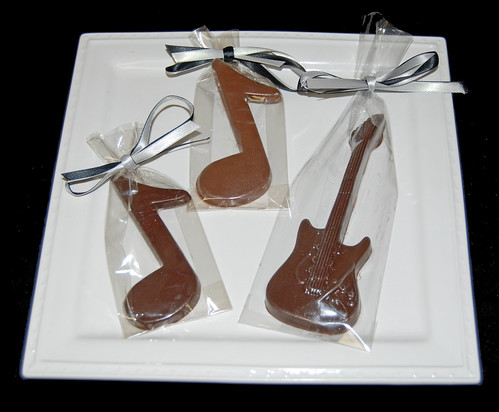 chocolate music notes and electric guitar - music teacher gifts