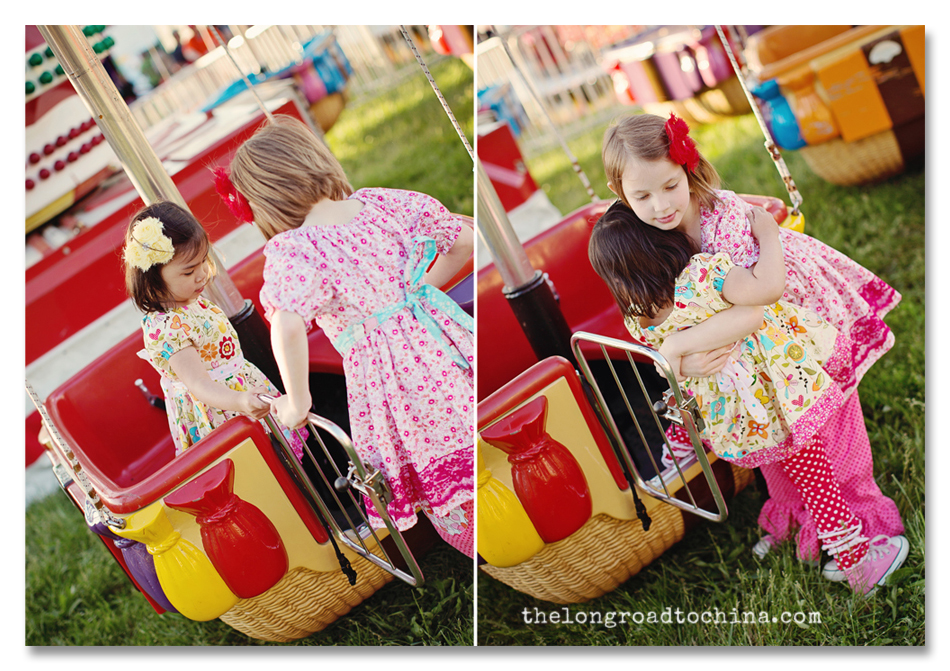 Helpin her sister off the ride Collage BLOG