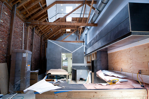 Work in progress of Craftsman and Wolves interior at 746 Valencia Street