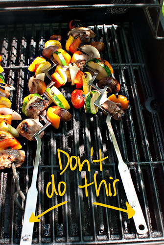 kabobs on grill-cooked