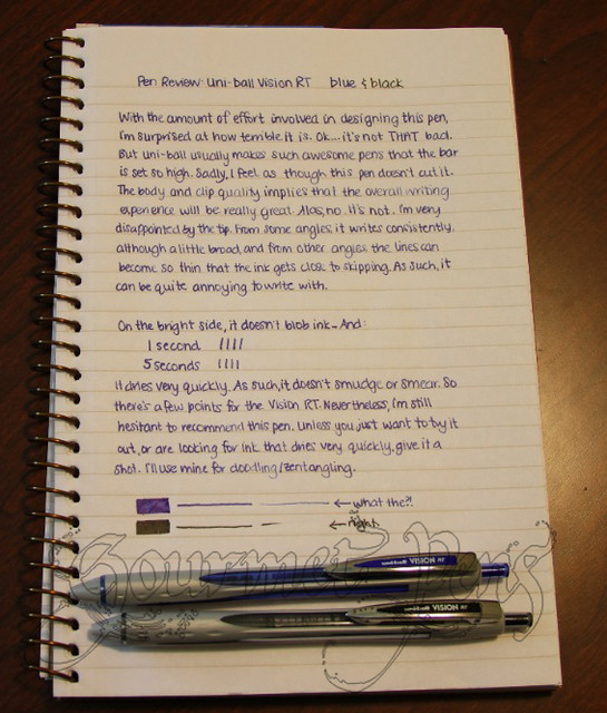 Review: Uni-ball Vision RT 0.8 mm Rollerball Pen