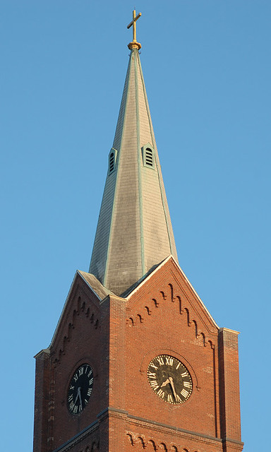 Saint Francis Borgia Roman Catholic Church, in Washington, Missouri, USA - spire