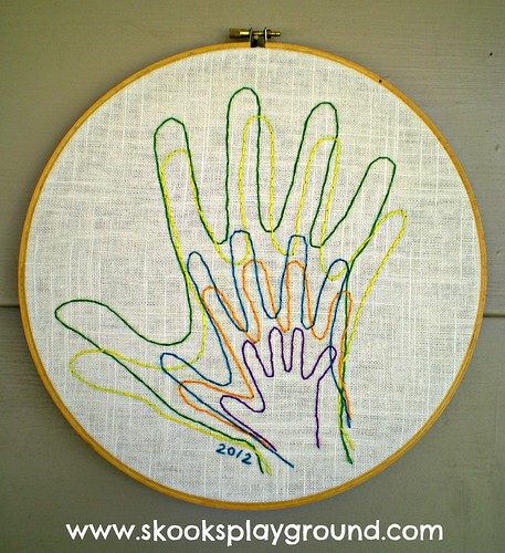 Embroidered Family Handprints