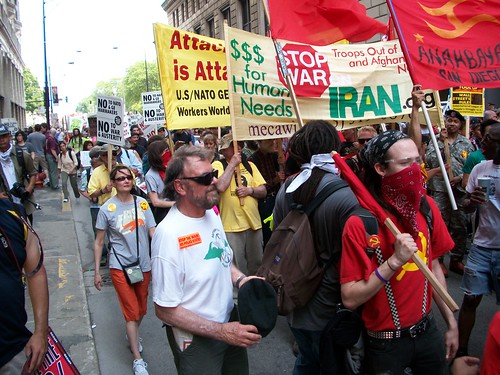 Anti-Imperialist contingent at the protest against the NATO summit in downtown Chicago. Thousands defied cops and federal agents to march against militarism and wall street wars. (Photo: Abayomi Azikiwe) by Pan-African News Wire File Photos