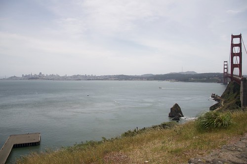 View of San Francisco from the far side of the Golden Gate Bridge (pictured)