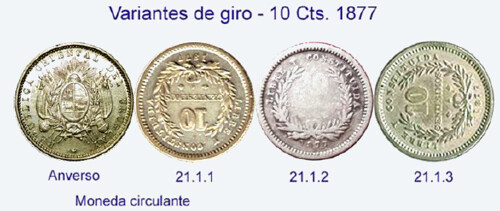 Variantes de gito 10 Cts 1877
