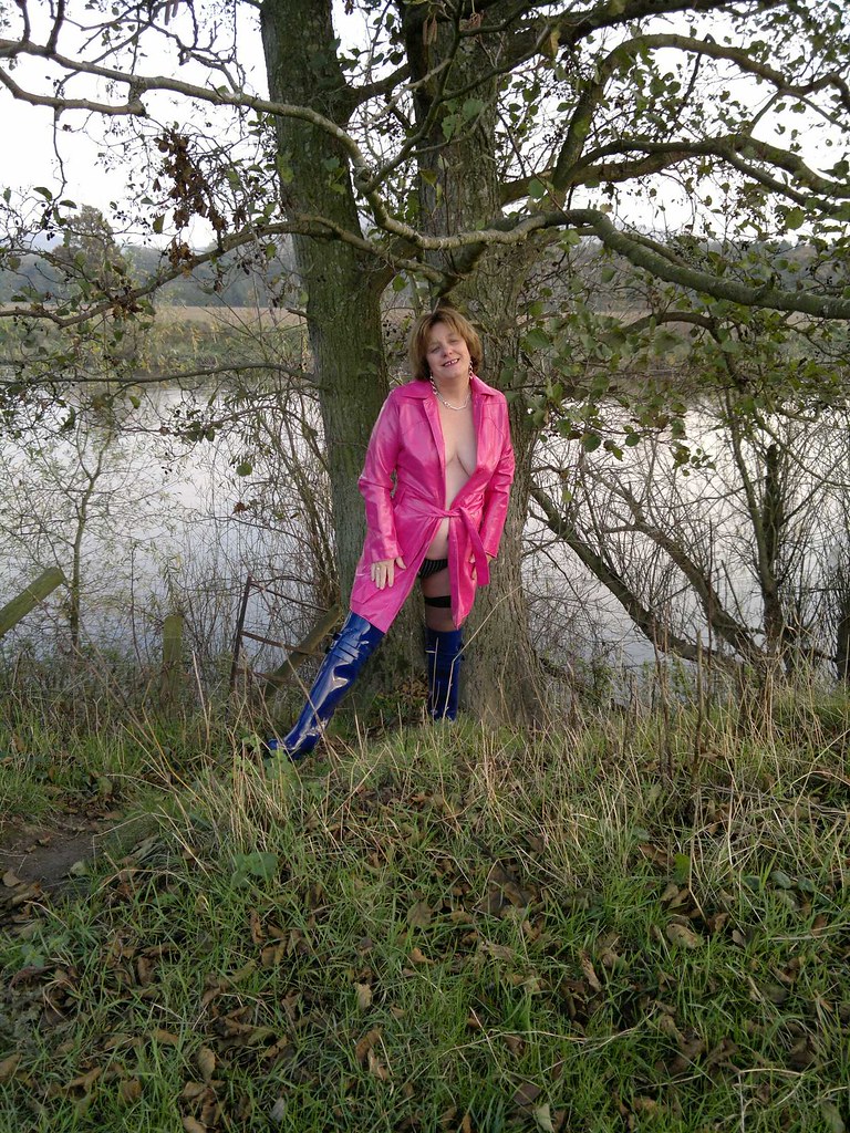 Pink PVC mac and Calvin Klein Ava over-the-knee wellies - Rainwear Central  Rainwear Forum