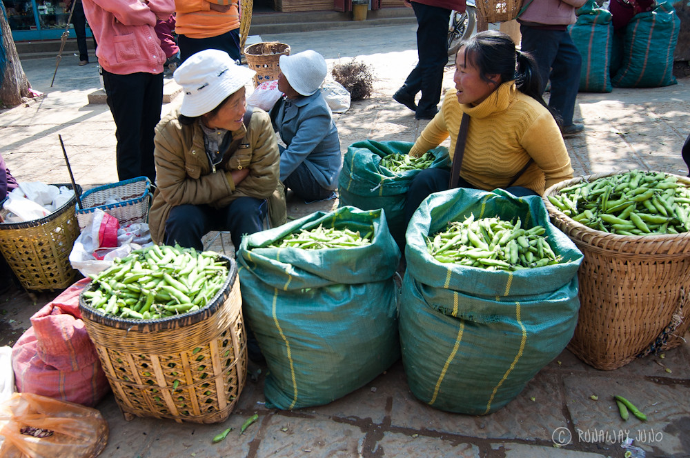 Beans for sale in Shaxi Market