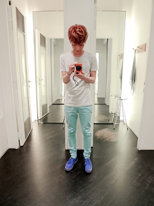typicalben sky blue pants mirror