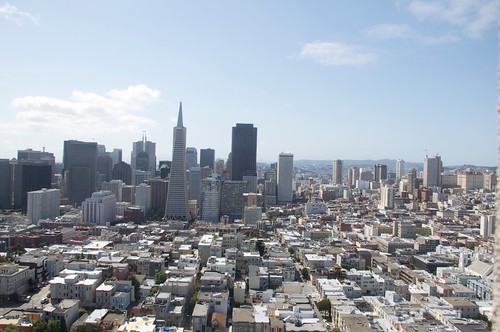 A view of San Francisco from the top of the Coit Tower