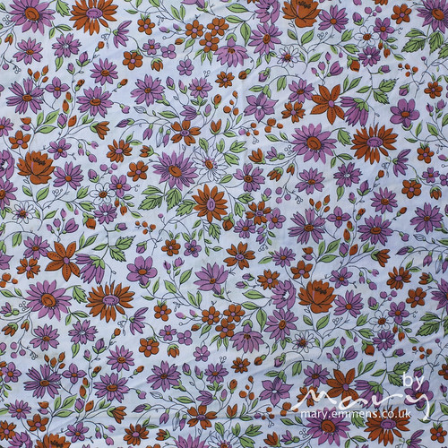 Pink and orange floral cotton