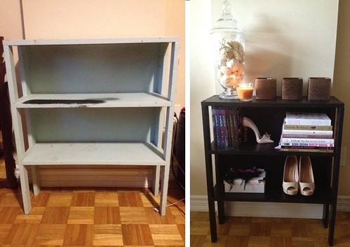 DIY Painted Bookshelf:  Before & After