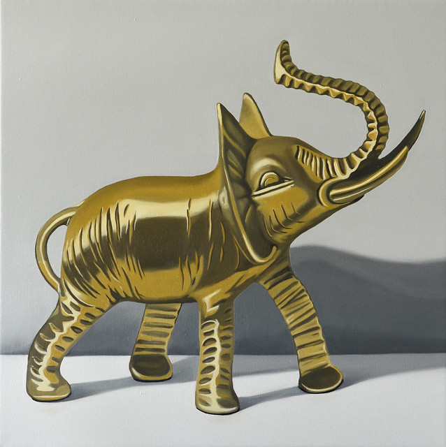 Elephant - 18 x 18 - Oil - Cassie Marie Edwards