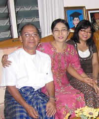 My uncle, aunt and me at their home