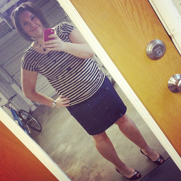 Busted out the denim pencil skirt to make it 5 for 5 on dresses/skirts this week. Spring bucket list: CHECK!