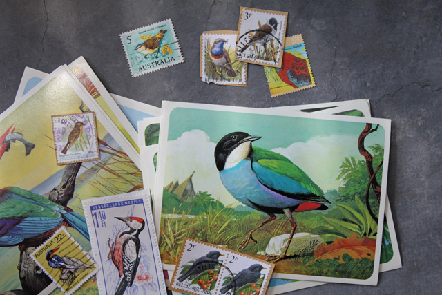 Vintage Birds & Stamps