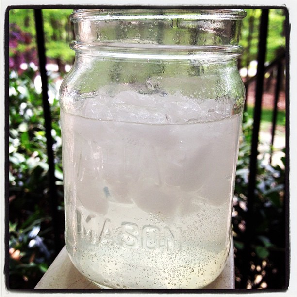 A big glass of lemon water while I wait for by baby to get off the bus- his first time!!