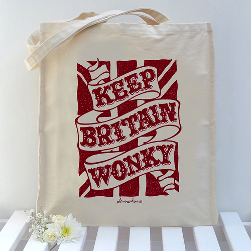 Keep Britain Wonky Tote in Red