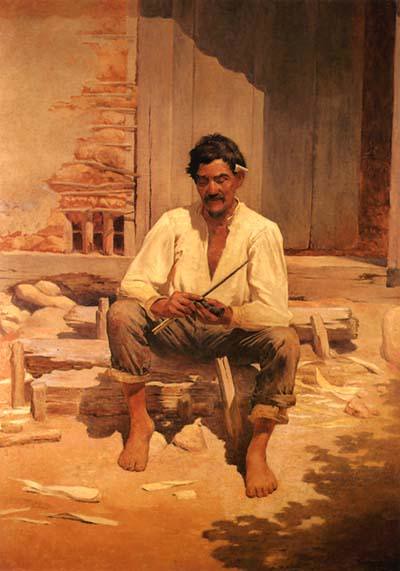 Almeida Júnior. Caipira Picando Fumo (1893).