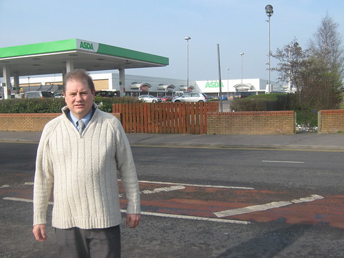 Cllr Cadogan Enright at the blocked up pedestrian entrance to the ASDA shopping site. by CadoganEnright