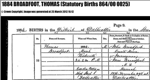 Grandfather's Birth Record by midgefrazel