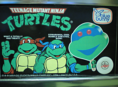 Blue Bunny :: Teenage Mutant Ninja Turtle 'Face' Bars - vendor sticker i (( 1994 ))