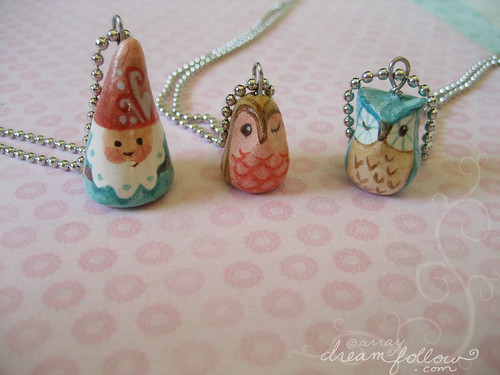 NOM and owlet necklaces