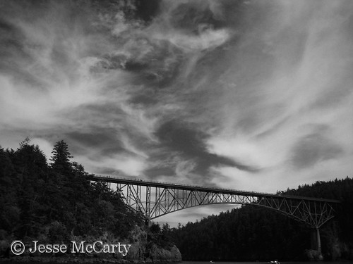 Deception Pass Bridge in Black and White