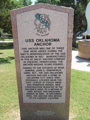 U. S. S Oklahoma Anchor and marker OKC.