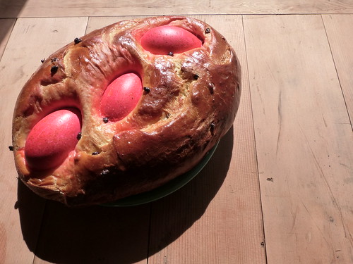 Challah With Red Goose Eggs